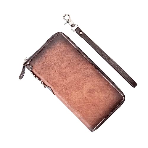 JZFOACHR Brieftaschen, 1 Stück Vintage Herren Brieftasche Langes Reißverschlusskupplung großer Kapazitätsgeschäftsbrieftasche (EIN 20 * 10 * 2 cm) von JZFOACHR