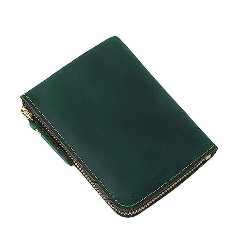 JZFOACHR Brieftaschen, 1PCS handgefertigte Herren Retro Reißverschluss Brieftaschen -Brieftaschen -Kartenhalter -Münzgehäuse (E 120 * 90 * 15 mm) von JZFOACHR