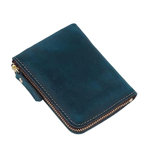 JZFOACHR Brieftaschen, 1PCS handgefertigte Herren Retro Reißverschluss Brieftaschen -Brieftaschen -Kartenhalter -Münzgehäuse (E 120 * 90 * 15 mm) von JZFOACHR