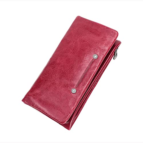 JZFOACHR Brieftaschen, Brieftasche Frauen Klemme große Kapazität Frau Lang Geldbeutel Reißverschluss Pocket Card Holder Freizeit Damen Brieftaschen (B 20 * 10 cm) von JZFOACHR