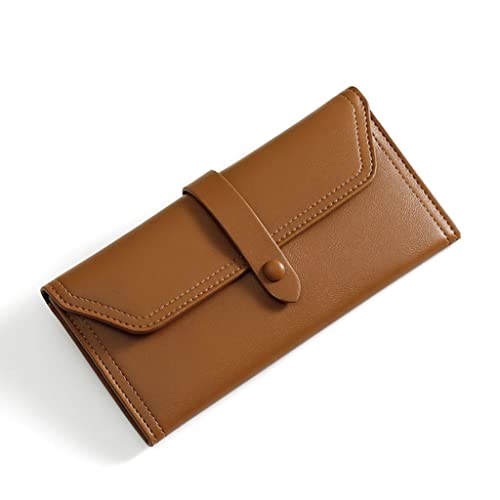 JZFOACHR Brieftaschen, Frauen Brieftaschen Langer Brieftasche Top Lederkartenhalter Coin Telefon Geldbörse Damen Clutch Wallet für Wome (B 19 * 9,5 * 3cm) von JZFOACHR