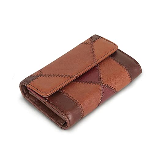 JZFOACHR Brieftaschen, Frauen Leder Kurzerbringliche Brieftasche Damenkosten Geldbörse Lederklappkartenhalter Retro -Kupplung (A 14 * 10 * 3 cm) von JZFOACHR