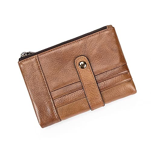 JZFOACHR Brieftaschen, Herren-Retro-Brieftasche Kurzer Brieftasche Reißverschluss Karteninhaber Führerschein Multi-Karten-Münzgrundbeutel (B 13 * 10 cm) von JZFOACHR
