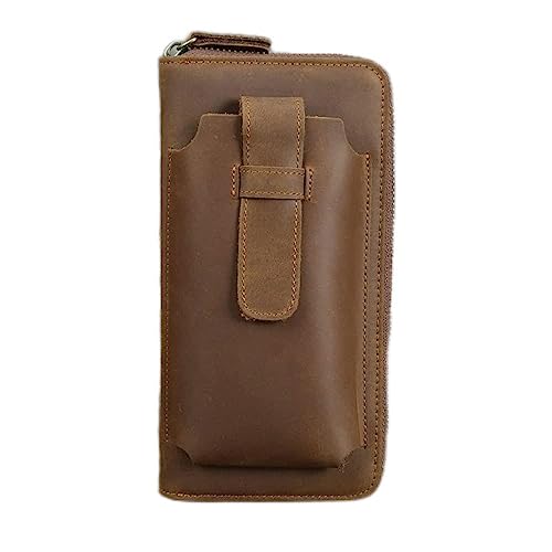 JZFOACHR Brieftaschen, Herren Retro Large-Kapazität Brieftasche Business Reißverschluss Brieftasche Mehrkartenbeutel (B 20 * 10 * 2 cm) von JZFOACHR