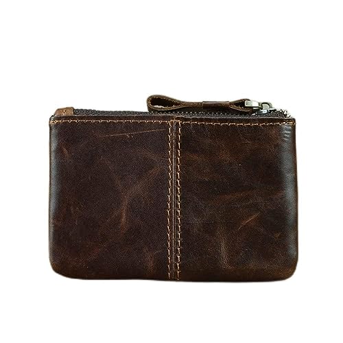 JZFOACHR Brieftaschen, Retro -Münzholzünder -Geldbörse Kleiner Brieftaschen Mini Kurzzipper Kartenhalter Brieftasche Ultra dünn (c 11 * 7 * 1 cm) von JZFOACHR