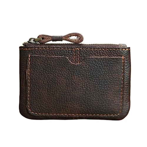 JZFOACHR Brieftaschen, Retro -Münzholzünder -Geldbörse Kleiner Brieftaschen Mini Kurzzipper Kartenhalter Brieftasche Ultra dünn (c 11 * 7 * 1 cm) von JZFOACHR