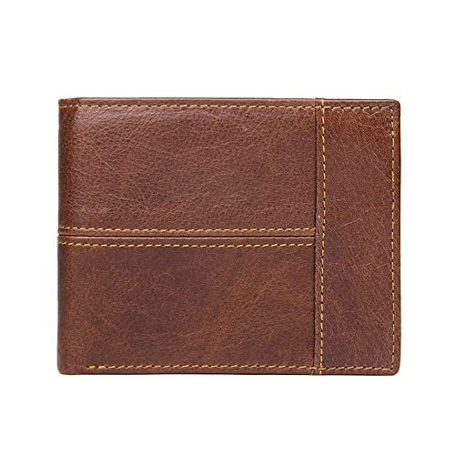 JZFOACHR Brieftaschen, Retro Short Herren Brieftasche Multi-Card-Taschenbrieftasche Reißverschluss-Münzgrundstück Business Wallet Men (12 * 9,5 cm) von JZFOACHR