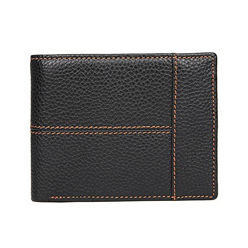 JZFOACHR Brieftaschen, Retro Short Herren Brieftasche Multi-Card-Taschenbrieftasche Reißverschluss-Münzgrundstück Business Wallet Men (12 * 9,5 cm) von JZFOACHR