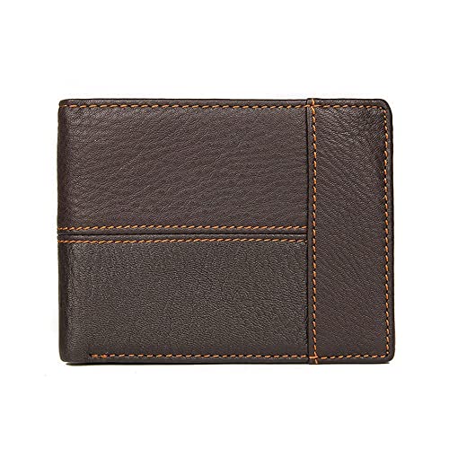 JZFOACHR Brieftaschen, Retro Short Herren Brieftasche Multi-Card-Taschenbrieftasche Reißverschluss-Münzgrundstück Business Wallet Men (12 * 9,5 cm) von JZFOACHR