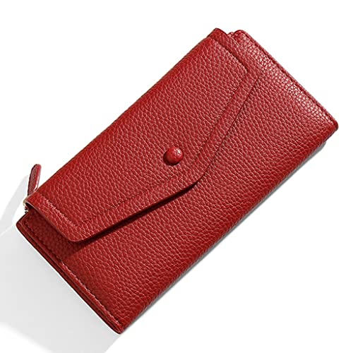 JZFOACHR Brieftaschen, ungezwungene Lange Brieftaschen für Frauen weiche PU -Leder -Brieftaschen Ladies beliebte Kartenhalterinnen weibliche Geldbörsen (c 19.2 * 10,2 * 3cm) von JZFOACHR