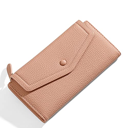 JZFOACHR Brieftaschen, ungezwungene Lange Brieftaschen für Frauen weiche PU -Leder -Brieftaschen Ladies beliebte Kartenhalterinnen weibliche Geldbörsen (c 19.2 * 10,2 * 3cm) von JZFOACHR