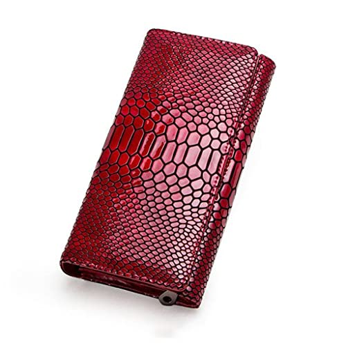 JZFOACHR Brieftaschen, weibliche Münzholzbinder Leder Langes Frauen Brieftaschen -Telefon Geldbörsen für Mädchenkarteninhaber Kupplung Geldbeutel (B 19 * 10 cm) von JZFOACHR