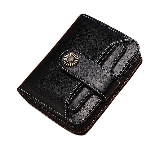 JZFOACHR Frauen Kurzer Retro -Brieftasche echter Leder Quaste Queper Zipper HaSP Mini Coin Geldbörse Hörhalter Telefon Geldbeutel weibliche kleine Kupplung, Gepäck (a) von JZFOACHR