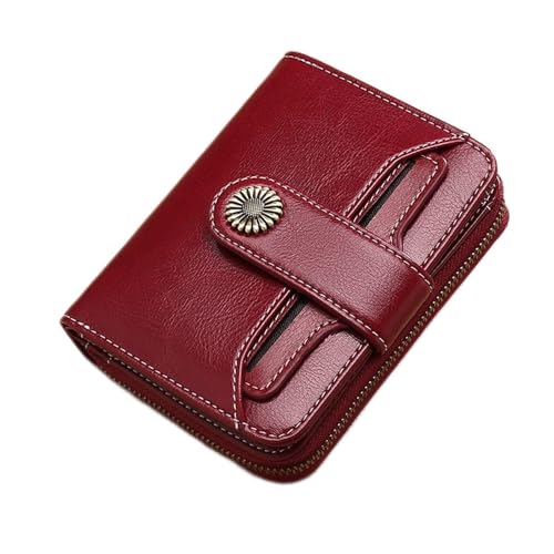 JZFOACHR Frauen Kurzer Retro -Brieftasche echter Leder Quaste Queper Zipper HaSP Mini Coin Geldbörse Hörhalter Telefon Geldbeutel weibliche kleine Kupplung, Gepäck (a) von JZFOACHR