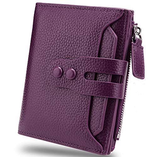 JZFOACHR Frauen RFID blockieren kleine kompakte Leder -Brieftaschen -Ladies Mini -Geldbörse mit ID -Fenster, Ada Brown, Einheitsgröße von JZFOACHR