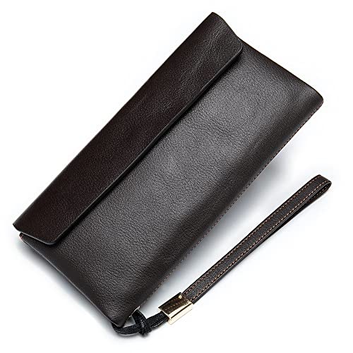 JZFOACHR Großkapazität Kupplungsbeutel Herrenhandtasche weiche Leder geschäftliche Hand tragende Brieftasche Herren Multi-Card-Brieftasche ， B-20 * 10 cm von JZFOACHR