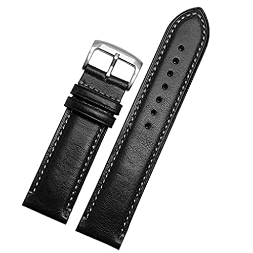 JZFOACHR Handgelenksbänder Austauschbares schwarzes Armband echtes Lederband 23mm Blau Uhren Band mit faltem Schnallen Armband Herren Uhrband von JZFOACHR