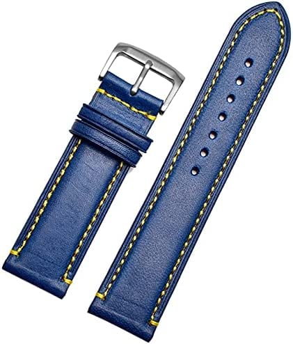 JZFOACHR Handgelenksbänder Austauschbares schwarzes Armband echtes Lederband 23mm Blau Uhren Band mit faltem Schnallen Armband Herren Uhrband von JZFOACHR
