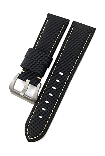 JZFOACHR Handgelenksbänder austauschbarer Leinwand Uhrengurt Nylon Textur Leder -Uhrband 24 mm 26 mm Gürtelzubehör Armbänder von JZFOACHR