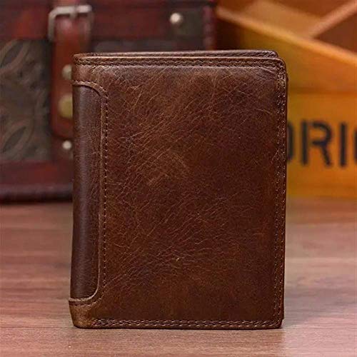 JZFOACHR Herren Brieftasche Leder 13 Kartenschlitzer Führerschein Tri-Fach Wallet Herren Brieftasche ， Brown-One-Größe von JZFOACHR