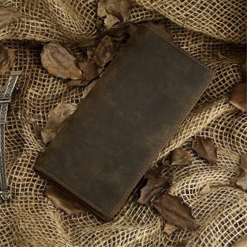 JZFOACHR Herren Brieftasche Long Wallet Retro Business Wallet Leder -Tickethalter -Kartenhalter lässig, Brieftaschen (B 11,5 * 9,5 cm) von JZFOACHR