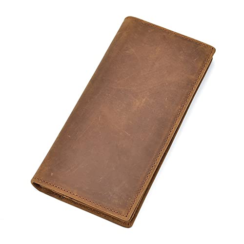 JZFOACHR Herren Brieftasche Long Wallet Retro Business Wallet Leder Tickethalter Kartenhalter lässig, Gepäck (B 19 * 9 cm) von JZFOACHR