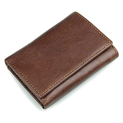 JZFOACHR Herrenbrieftasche ， Blockierung von Leder-Vintage-Multi-Karten-Slots Tri-Fold Wallet ， Rot-One von JZFOACHR