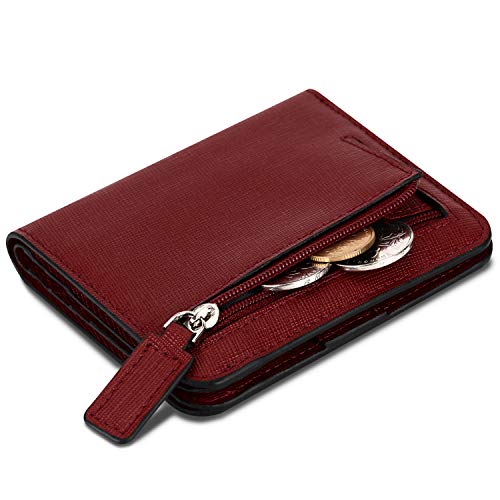 JZFOACHR Kleine Brieftaschen für Frauen Ladies Mini Coin Geldbörse Bargeldkartenhalter RFID Protection Compact echtes Leder, grau, eine Größe von JZFOACHR