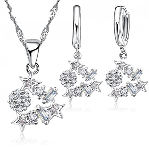 JZFOACHR Kristall Stars Anhänger Halskette Ohrringe Kette Hochzeit Schmuck Set in China hergestellt von JZFOACHR