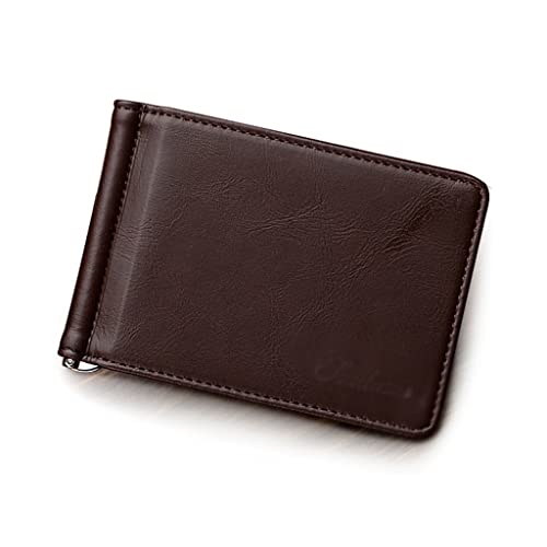 JZFOACHR Ledermänner Geld Clips Metall Brieftaschen Kreditverbaus Klima weibliche ID-Kreditkarte Geldbörse Geldhalter ， Rosso-11.5 * 8 cm von JZFOACHR
