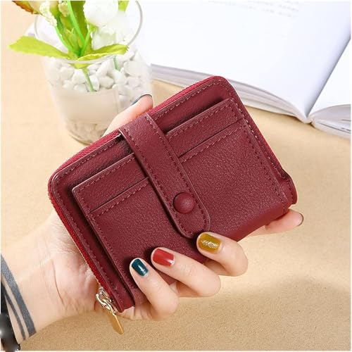 JZFOACHR PU Leder Frauen Brieftasche Multi-Card-Halter Geldbeutel große Kapazität Faltbare Kupplung Mode Hasp-Reißverschluss-Münzbörsen, Gepäck (a) von JZFOACHR