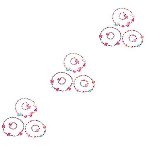 JZFOACHR Set von 9 eleganten Halsketten und Armbändern in Holzperlen für Mädchen- und Mädchensammlung von vielseitigem Schmuck für Halloween -Schulveranstaltungen von JZFOACHR