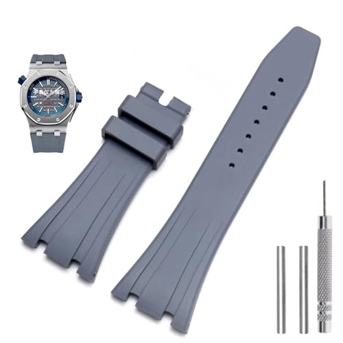 JZFOACHR Silikonuhr -Gurte 26mm 27mm Uhrenband für AP 15400 15202 15500 15703 26470so Royal Oak Offshore Herren Sportgummi -Gummi -Armband von JZFOACHR