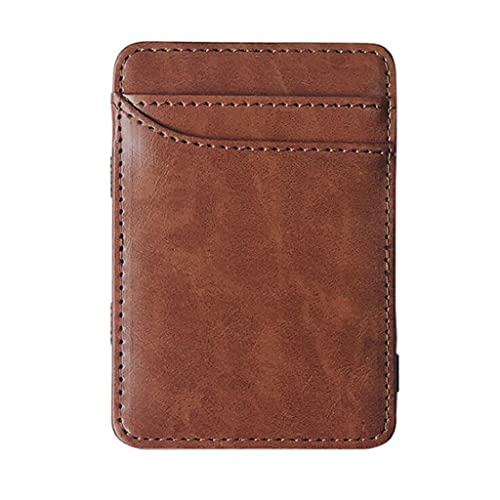 JZFOACHR Slim Herren Leder Brieftasche Kreditkartenhalter Frauen kleine Cash Clip Bifold Mann Klemmen für Geld ， D-10 * 7 cm von JZFOACHR