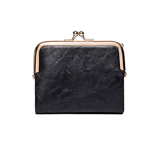 JZFOACHR Small Fashion Ladies Square Short Wallet Pu Leder Card Halter Metall Kleiner Geldbörse Vintage Frauenkupplung, Gepäck (H) von JZFOACHR