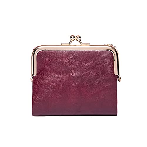 JZFOACHR Small Fashion Ladies Square Short Wallet Pu Leder Card Halter Metall Kleiner Geldbörse Vintage Frauenkupplung, Gepäck (H) von JZFOACHR