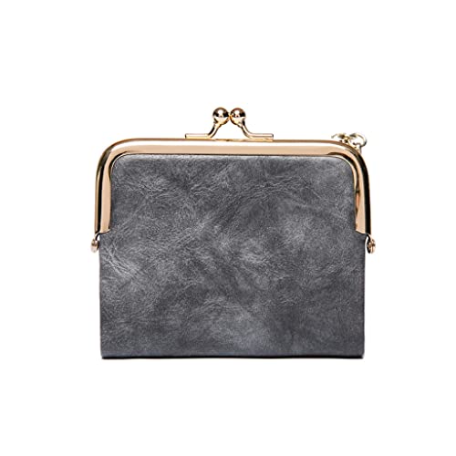 JZFOACHR Small Fashion Ladies Square Short Wallet Pu Leder Card Halter Metall Kleiner Geldbörse Vintage Frauenkupplung, Gepäck (H) von JZFOACHR