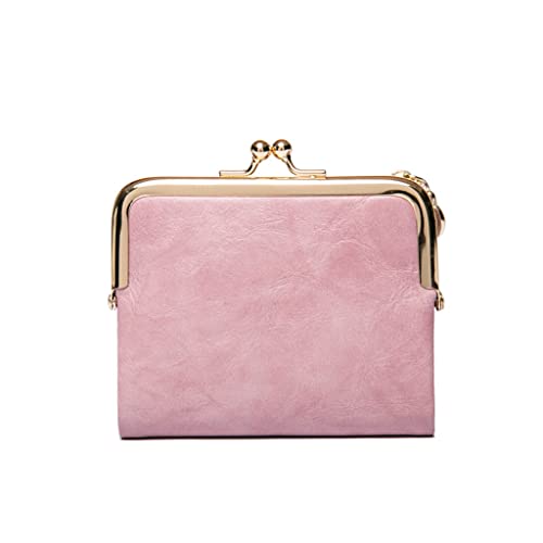 JZFOACHR Small Fashion Ladies Square Short Wallet Pu Leder Card Halter Metall Kleiner Geldbörse Vintage Frauenkupplung, Gepäck (H) von JZFOACHR