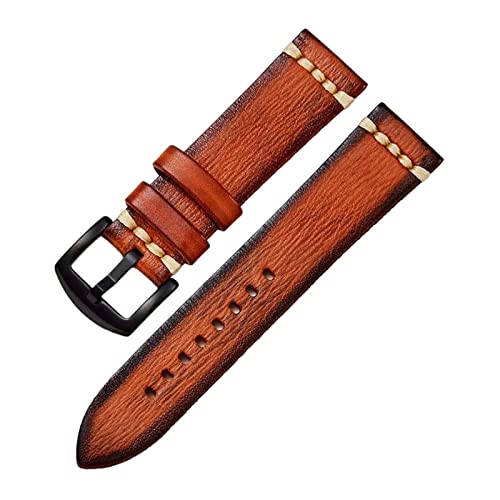 JZFOACHR Stilvolle und elegante Uhrengurte für Männer Frauen, vintage farblich verändernde Gemüse gebräuntes Leder-Uhrengurt Anti-Sweat bequem von JZFOACHR