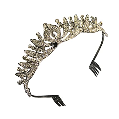 Klassische Requisiten Vintage Queen Kostüm Kamm Kristall glänzend mit Tiara Retro -Strass -Steigungskopf -Stirnband Kron Braut Hochzeit Haarband Strassstil Kleid von JZFOACHR