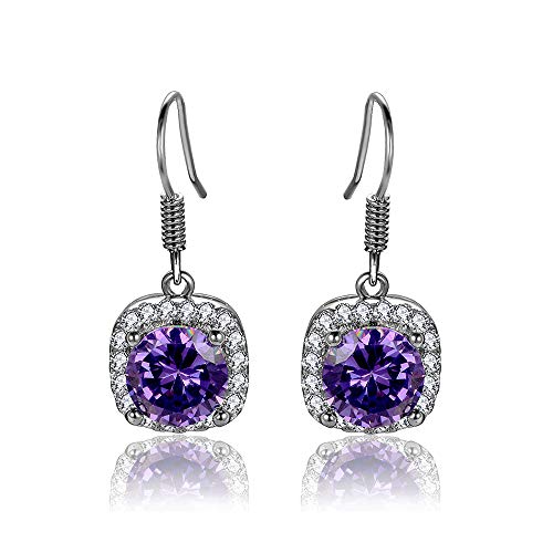 Natural Amethyst Ohrringe Frauen echte Solid 925 Schmuckohrringe Neue Square Drop Ohrring Hochzeit Geburtstagsgeschenke in China hergestellt von JZFOACHR