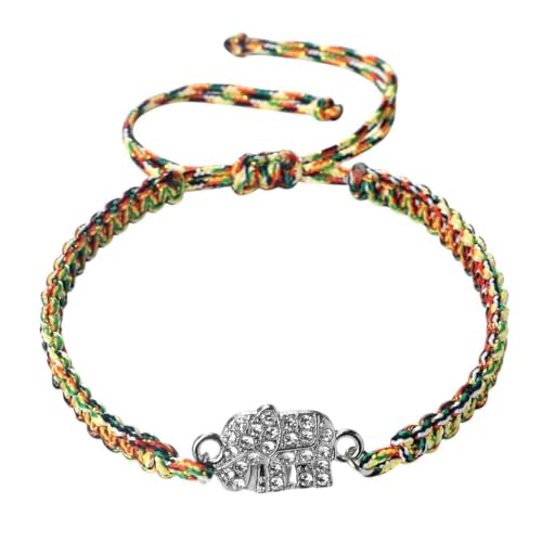 Neue Unisex -Flecken Stell handgefertigte verstellbare Seilkette Armbänder Tibetaner Buddha gewebter Elefantkristall -Pendelljuwely Geschenkmodentrendy -Accessoires kreativ für Frauen und Männer von JZFOACHR