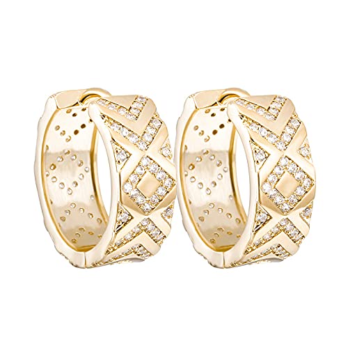 Ohrring 16K Micro eingelegene Zirkonohrringe Zirkon mit Realohrringen Frauen Ohrringe von JZFOACHR