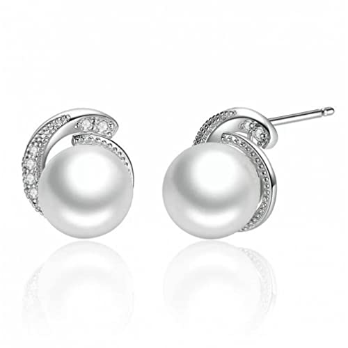 Perlenohrringe Schmuck weiße Perle Push-Back-Ohrringe für Frauen Schmuck Perlenohrringe Schmuck weiße Perle Push-Back-Ohrringe für Frauen Schmuck von JZFOACHR
