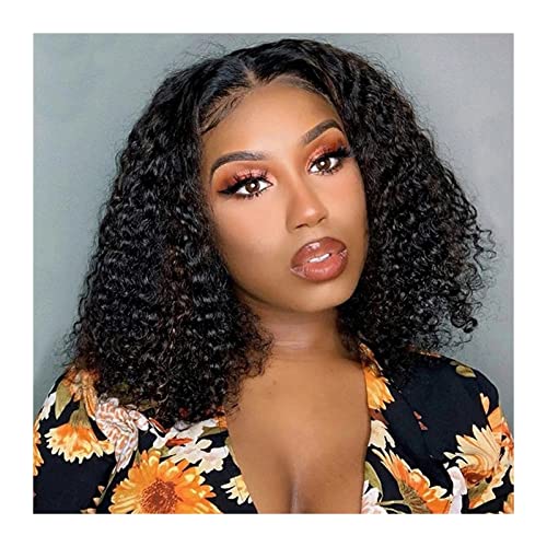 Perücken brasilianischer kurzer lockiger Bob-Per-T-Teil 13 × 6 transparente Spitze Vorderperücke 8-16 Zoll Tiefe lockige Bob-Spitzen-Vorderperücke für Frauen HAUSE HAIR-Perücken vorgezogene graue von JZFOACHR