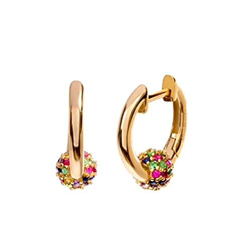 Stil feiner Schmuck echte Hoop -Ohrringe für Frauen Kristall Zirkon Piercing Ohrring von JZFOACHR