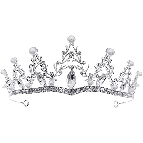 Tiara für Frauen, Tiara Hochzeitstiaras und Kronen für Frauen, Strasskönigin Tiara für Frauen Prinzessin Crown Geburtstag Tiara Stirnbänder von JZFOACHR