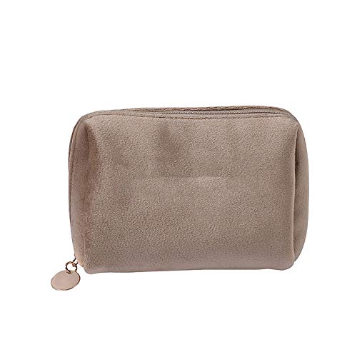 Toilettenbeutel 1 PC Frauen Reißverschluss Samt Make -up -Tasche Fahrt Großer Kosmetikbeutel Feste weibliche Make -up -Beutel (grün) von JZFOACHR