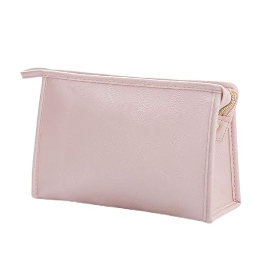 Toilettenbeutel 1 PC große Frauen Kosmetikbeutel PU Leder wasserdichtes Reißverschluss Make -up -Tasche Waschen Sie Make -up -Organisator Beauty Case (M Pink) von JZFOACHR
