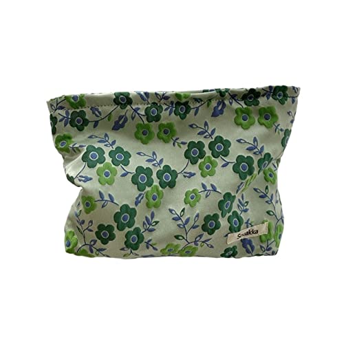 Toilettenbeutel Blumen drucken Kosmetikbeutel Leinwand Waschbeutel große Kapazität Frauen Reisen Kosmetikbeutel Make -up von JZFOACHR